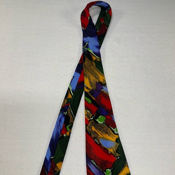Oscar De La Renta Studio Tie Vintage Colorful Abstract - Picture 3 of 7